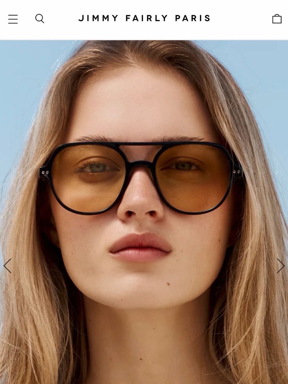 Jimmy Fairly Women's Aviator Sunglasses — Black Frame with Amber Lenses